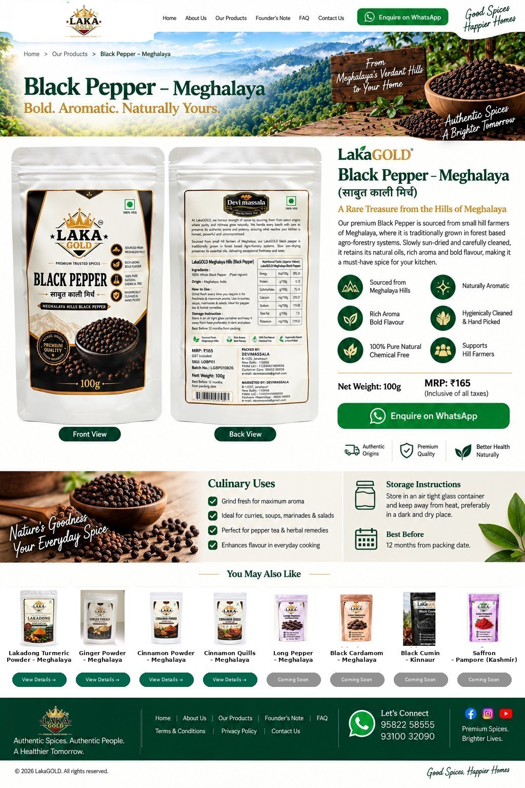 LakaGOLD Black Pepper – Meghalaya approved website mock-up