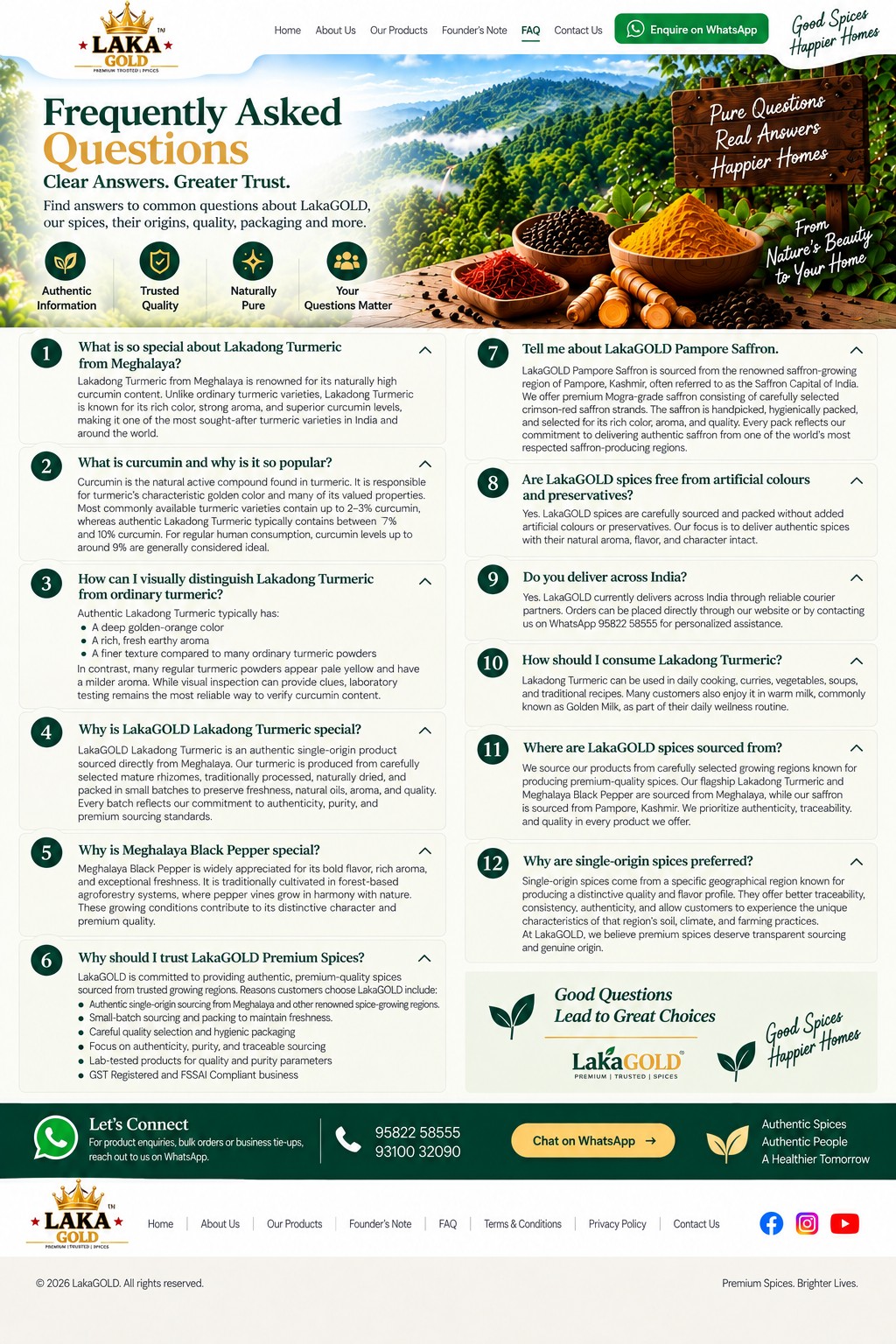 LakaGOLD Frequently Asked Questions approved website mock-up