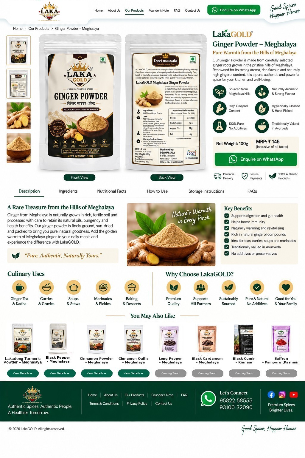 LakaGOLD Ginger Powder – Meghalaya approved website mock-up
