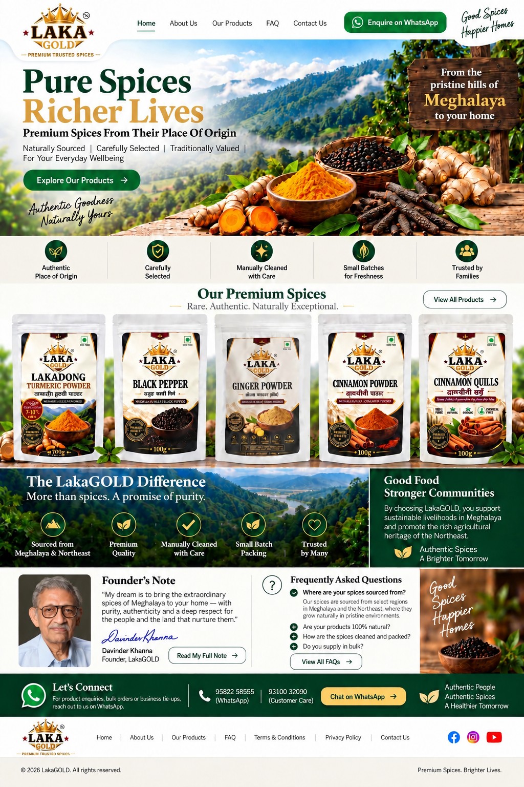 LakaGOLD Home approved website mock-up